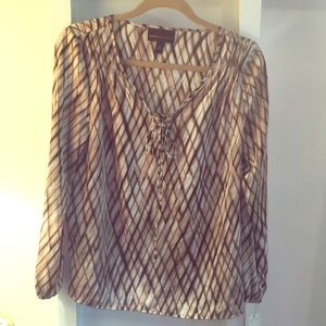 Dana Buchman Urban Polish Natural Boho Blouse Sm